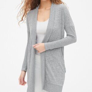 Gap Soft‎ Spun Longline Open-Front Cardigan Sweater - Gray Marbled - Medium